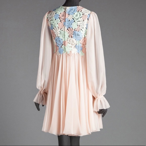 Dolce & Gabbana Floral Macramé Chiffon Dress - Picture 2 of 8